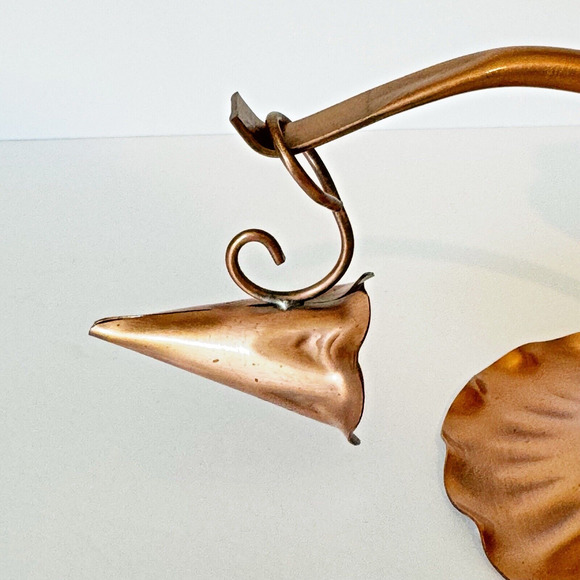 Vintage Solid Hammered Copper Candle Holders Candelabra Snuffer Gregorian MCM - Picture 10 of 14